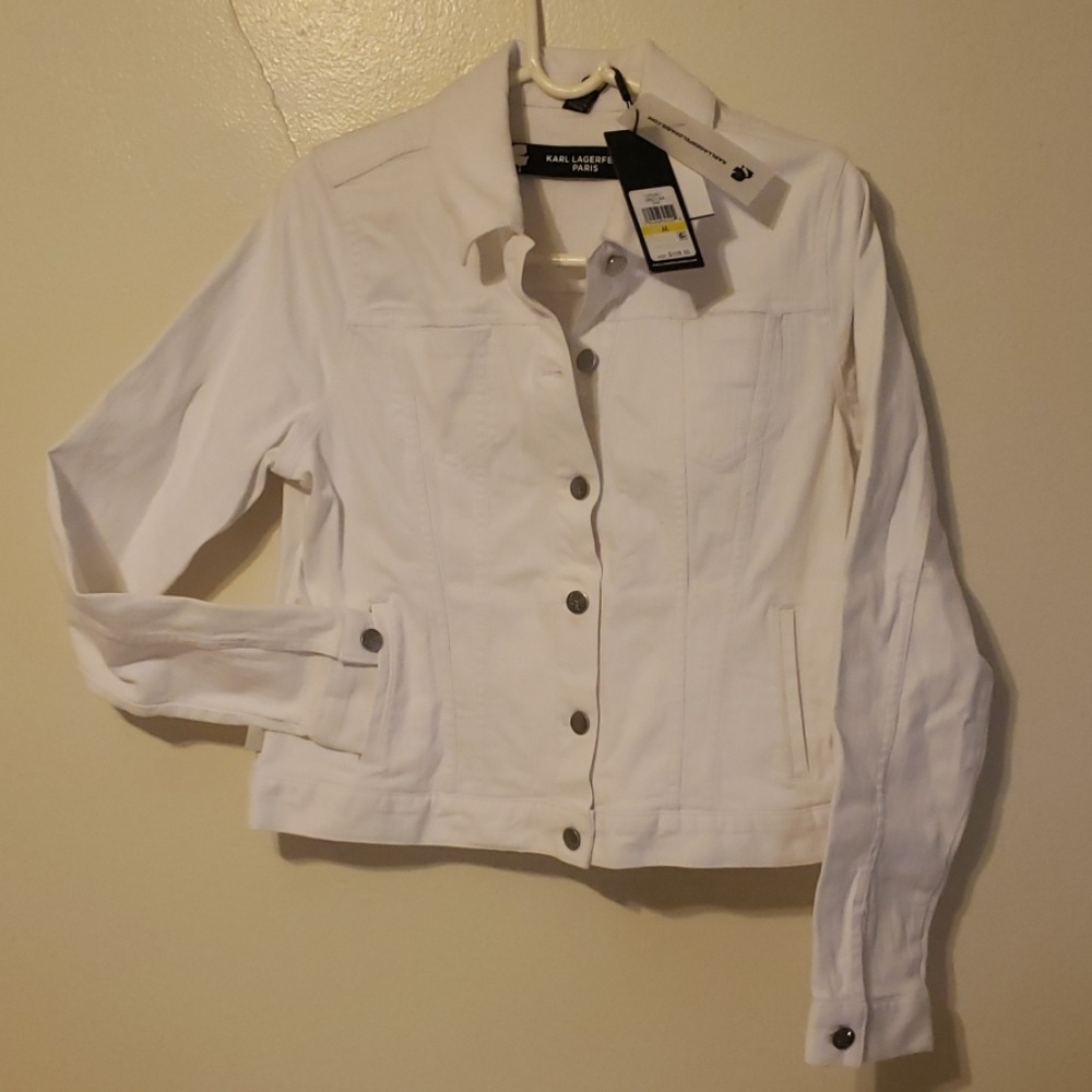 NWT Women Karl Lagerfeld Paris Casual Denim Jacket